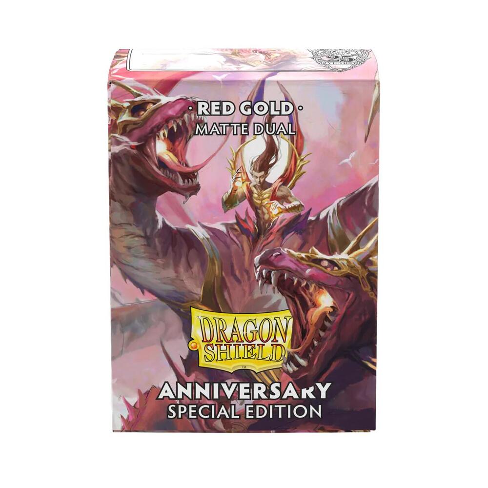 Dragon Shield Dual Matte Sleeves - Pomegranate & Gold (100-pack)