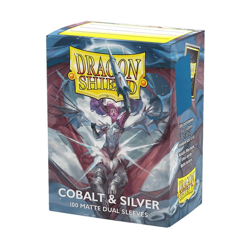 Dragon Shield Dual Matte Sleeves - Cobalt & Silver (100-pack)