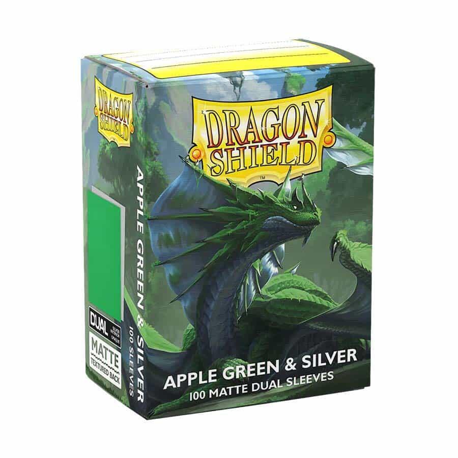 Dragon Shield Dual Matte Sleeves - Apple Green & Silver (100-pack)
