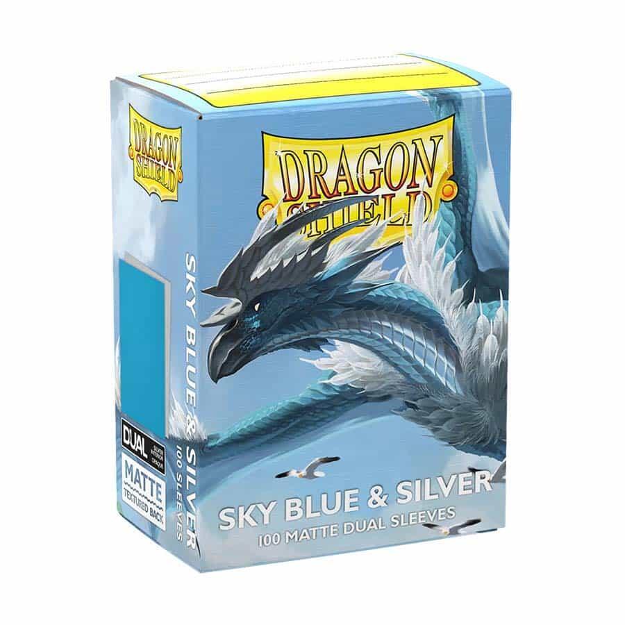 Dragon Shield Dual Matte Sleeves - Sky Blue & Silver (100-pack)