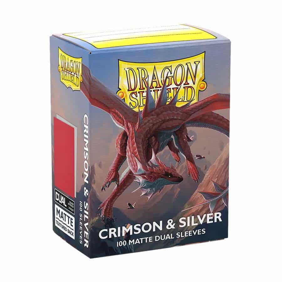 Dragon Shield Dual Matte Sleeves - Crimson & Silver (100-pack)