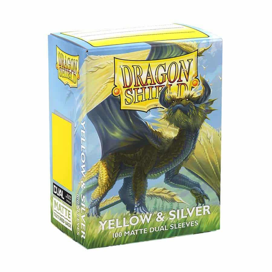 Dragon Shield Dual Matte Sleeves - Yellow & Silver (100-pack)