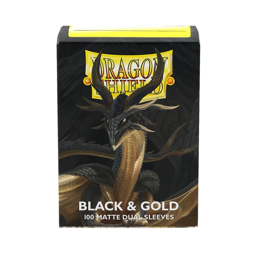 Dragon Shield Dual Matte Sleeves - Black & Gold (100-pack)